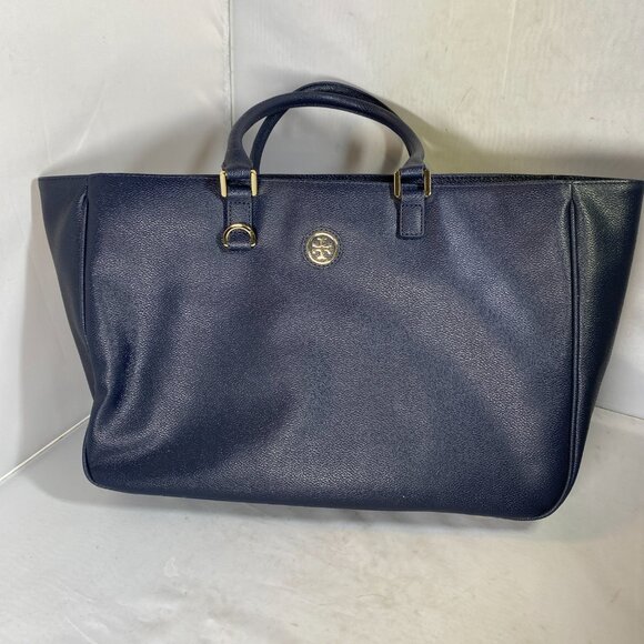 Tory Burch Large Roslyn Navy tote - Picture 1 of 6